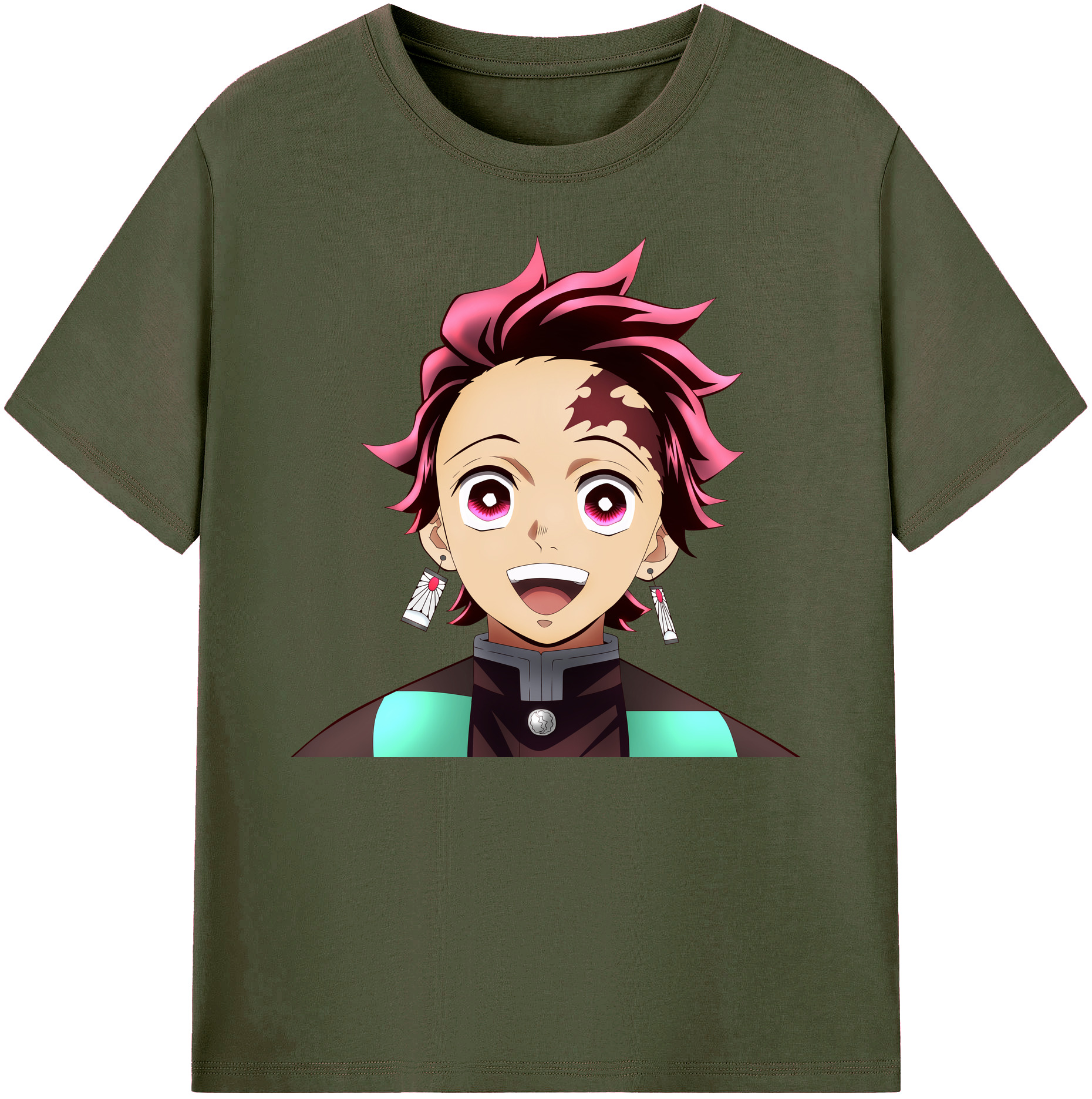 （画像用） 鬼滅の刃 竈門 炭治郎／かまど たんじろう Kamado Tanjirou 綿100％ メンズ半袖Tシャツ｜肌触りやわらか＆通気性